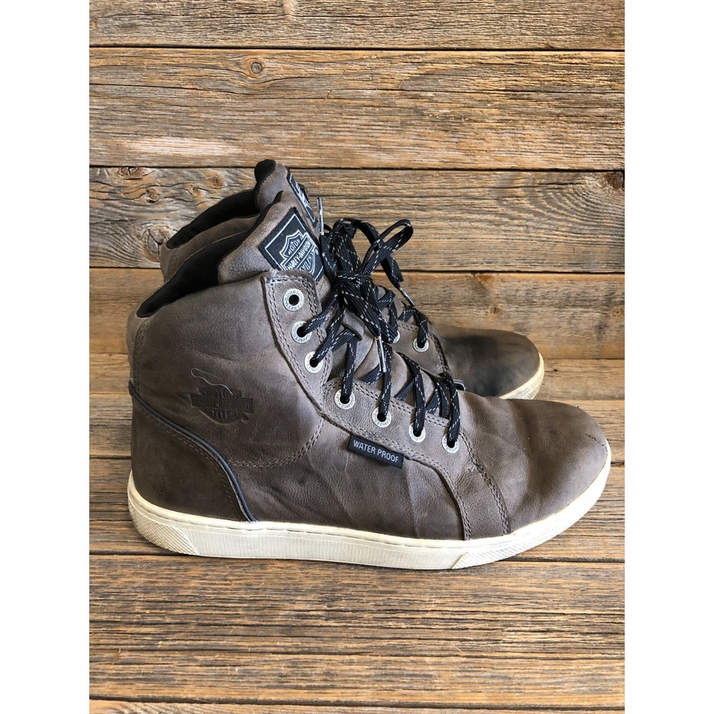 Harley-Davidson Midland WP Motorcycle Boots-Men's 9.5 Waterproof Leather Brown